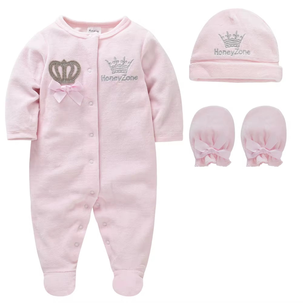 Baby Girl Clothes Set Boy Pijamas Bebe Fille with Hats Gloves Cotton Breathable Soft Ropa Bebe Newborn Sleepers Baby Pjiamas