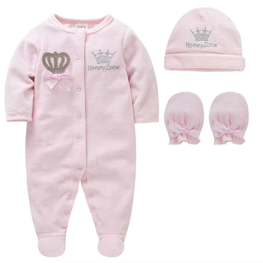 Baby Girl Clothes Set Boy Pijamas Bebe Fille with Hats Gloves Cotton Breathable Soft Ropa Bebe Newborn Sleepers Baby Pjiamas