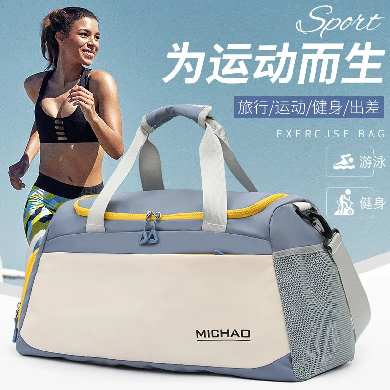 Fitness, separación seca y húmeda, entrenamiento, deportes, bolsa de viaje portátil de corta distancia, bolsa de natación de gran capacidad para hombres y mujeres