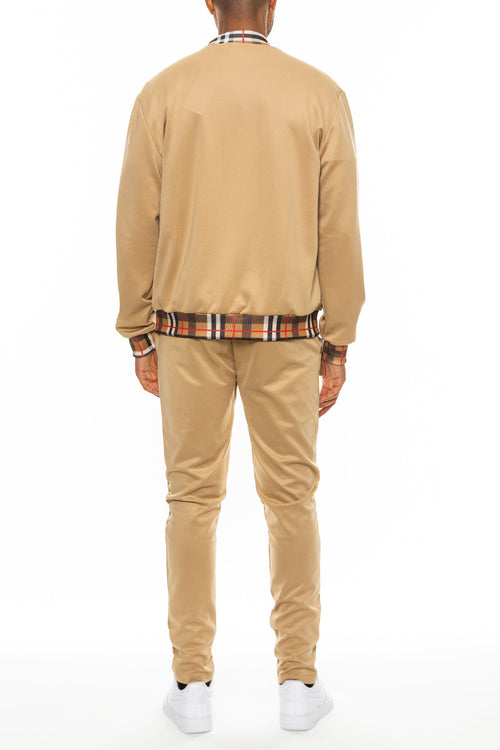 Conjunto de chaquetas de chándal con detalles a cuadros
