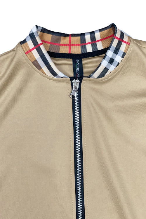 Conjunto de chaquetas de chándal con detalles a cuadros