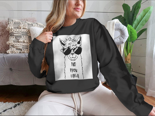 Sudadera con Linda cara de llama con diseño de gafas de sol