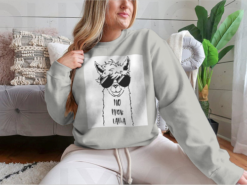 Sudadera con Linda cara de llama con diseño de gafas de sol