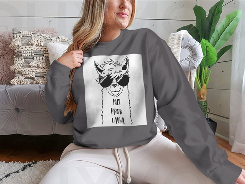 Sudadera con Linda cara de llama con diseño de gafas de sol