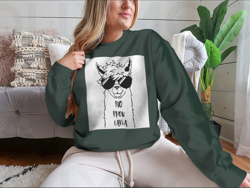Sudadera con Linda cara de llama con diseño de gafas de sol