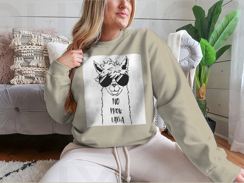 Sudadera con Linda cara de llama con diseño de gafas de sol