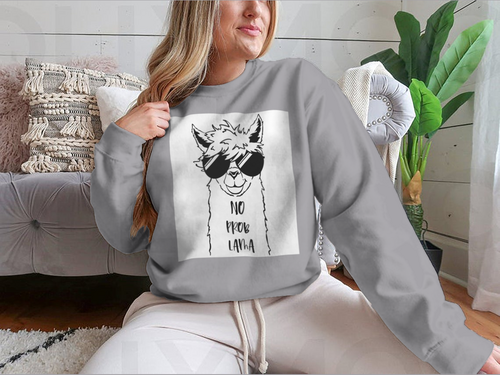 Sudadera con Linda cara de llama con diseño de gafas de sol