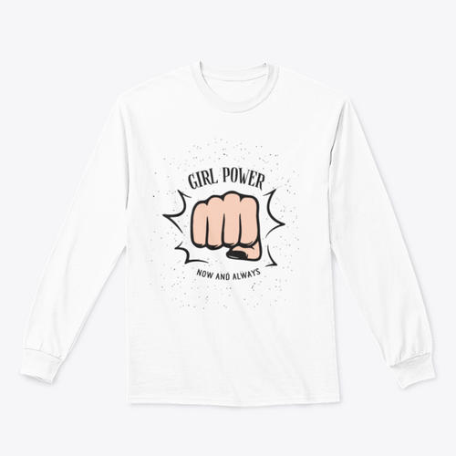 Sudadera con diseño de puño femenino Girl Power Now And Always Quote