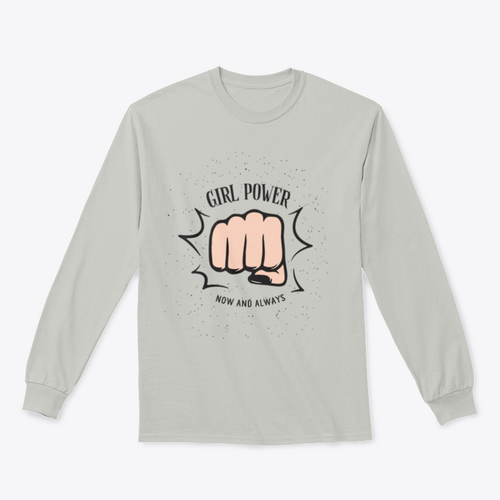 Sudadera con diseño de puño femenino Girl Power Now And Always Quote