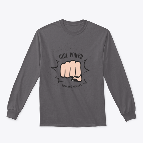 Sudadera con diseño de puño femenino Girl Power Now And Always Quote