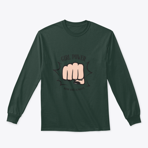 Sudadera con diseño de puño femenino Girl Power Now And Always Quote