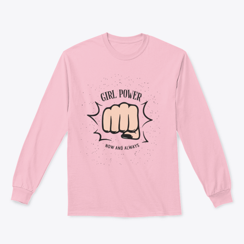Sudadera con diseño de puño femenino Girl Power Now And Always Quote