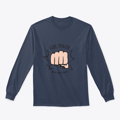 Sudadera con diseño de puño femenino Girl Power Now And Always Quote