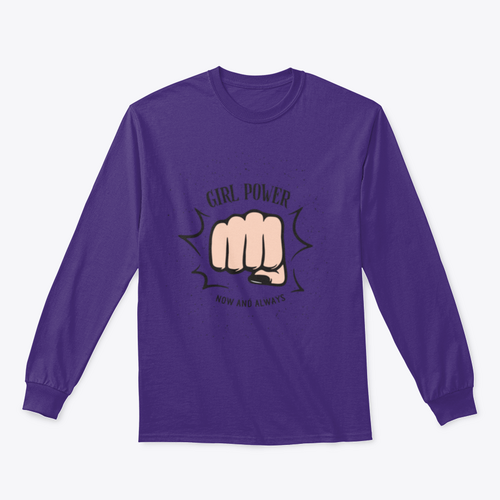 Sudadera con diseño de puño femenino Girl Power Now And Always Quote
