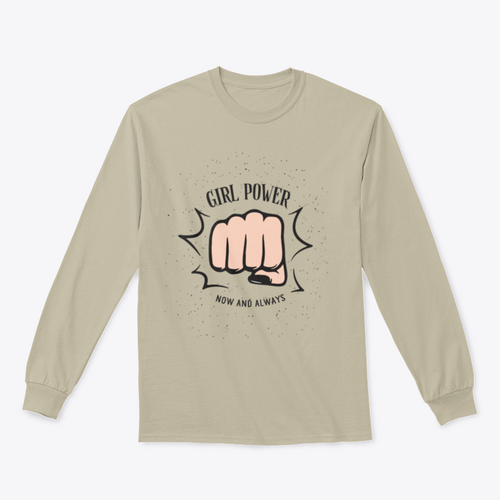 Sudadera con diseño de puño femenino Girl Power Now And Always Quote