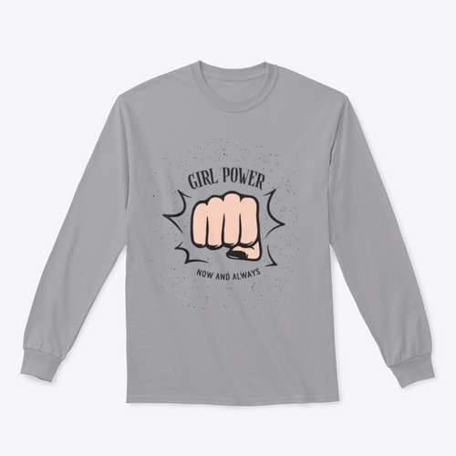 Sudadera con diseño de puño femenino Girl Power Now And Always Quote