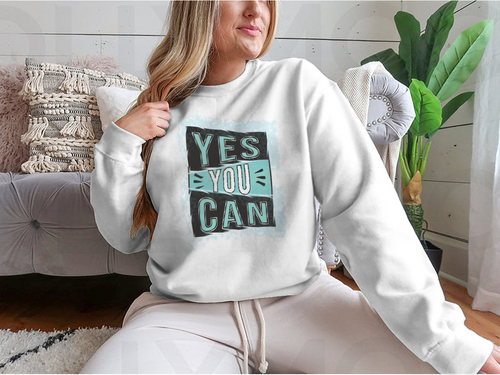 ¡Sí, puedes! Diseño de cita inspiradora para sudadera