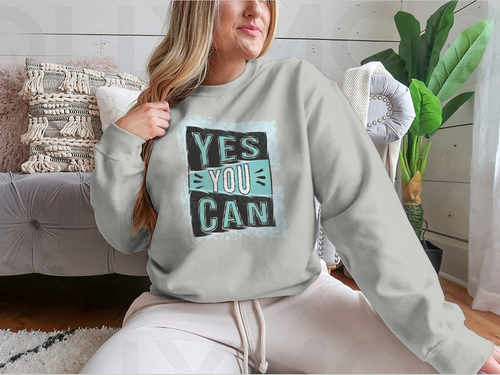 ¡Sí, puedes! Diseño de cita inspiradora para sudadera