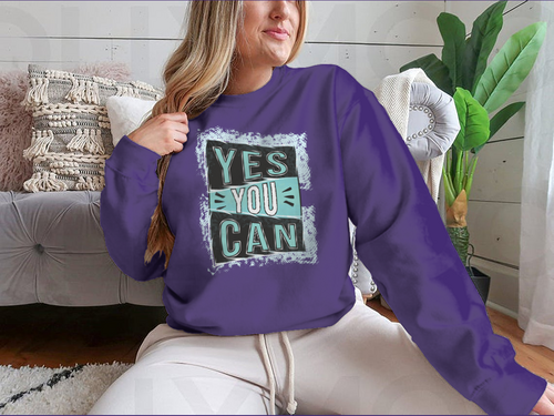 ¡Sí, puedes! Diseño de cita inspiradora para sudadera