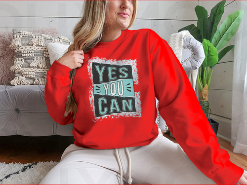 ¡Sí, puedes! Diseño de cita inspiradora para sudadera