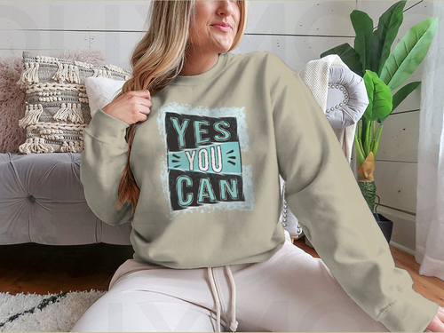 ¡Sí, puedes! Diseño de cita inspiradora para sudadera