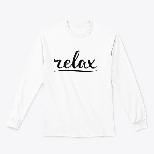Diseño de letras a mano para sudadera "Relax"