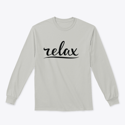 Diseño de letras a mano para sudadera "Relax"