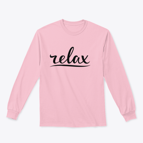 Diseño de letras a mano para sudadera "Relax"