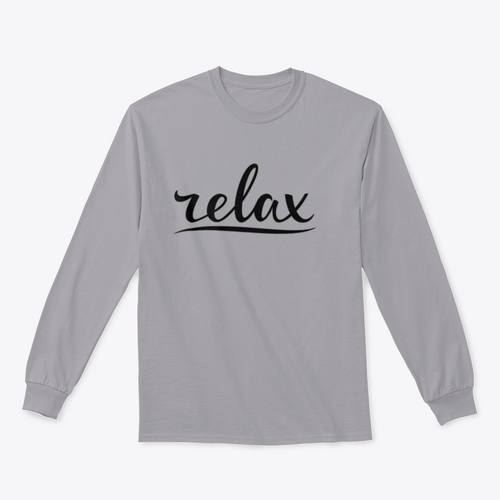 Diseño de letras a mano para sudadera "Relax"
