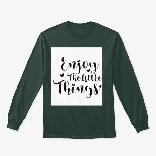Disfruta de The Little Things Diseño de caligrafía para sudadera