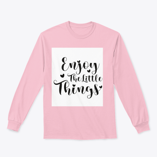 Disfruta de The Little Things Diseño de caligrafía para sudadera