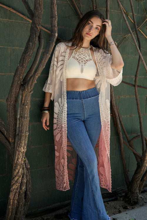 Kimono Ombre Bohemian Lace