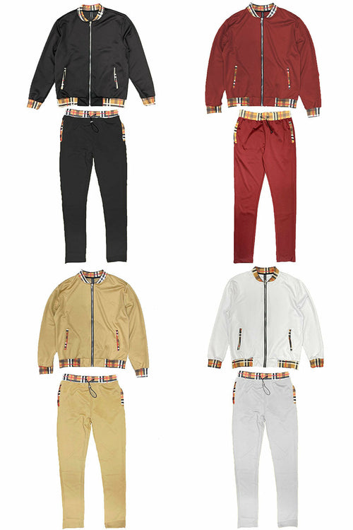Conjunto de chaquetas de chándal con detalles a cuadros